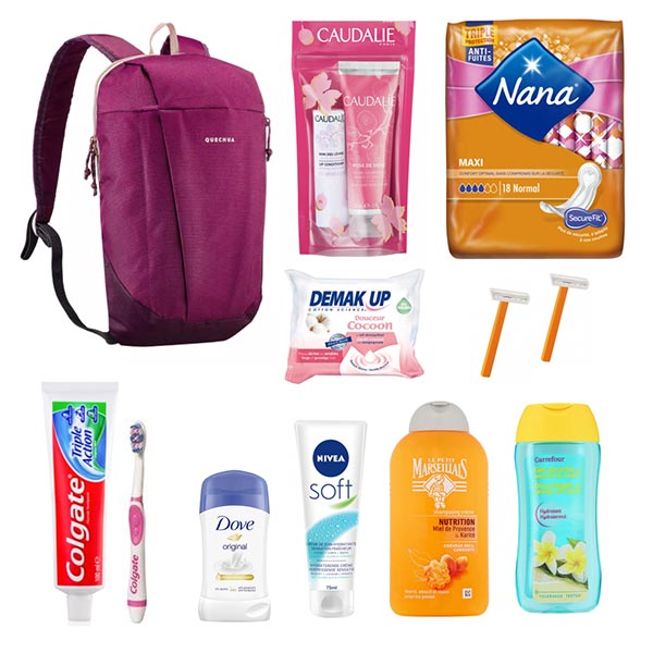 Kit Hygiène Féminine OlaTaNea Kits de Survie pour SDF